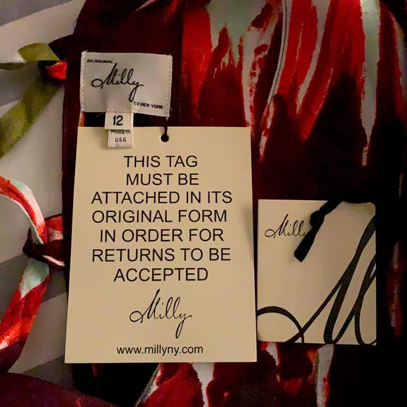 Milly Linen V-Neck Lace-up Back Dress - Picture 6 of 8